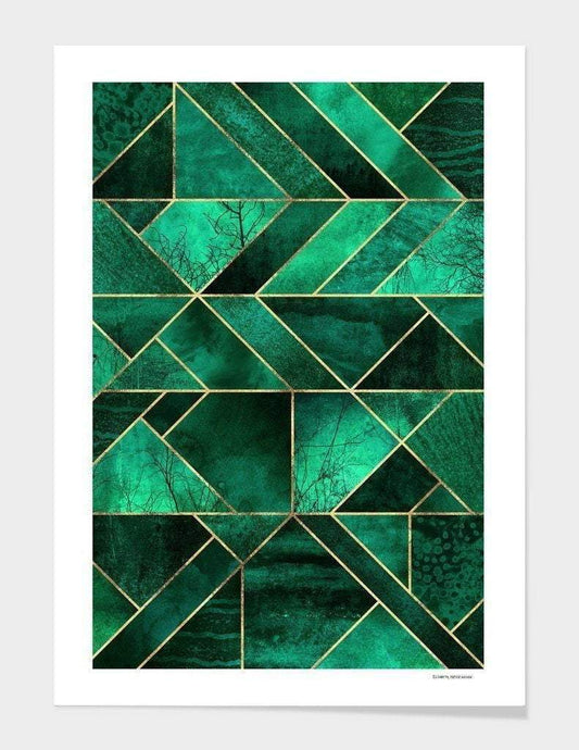Abstract Nature - Emerald Green Leggings