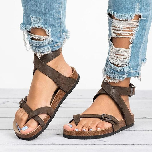 Basic Women Sandals Plus Leather Flat Sandals