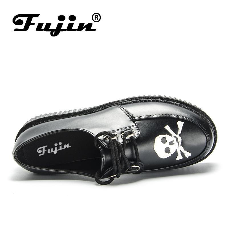 Skull Leather PU autumn Creepers shoes plus size 35-41 women Shoes