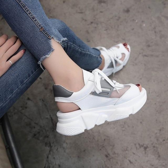 Women's Sandals Muffin Thick Bottom Fish Mouth Sports Sandals