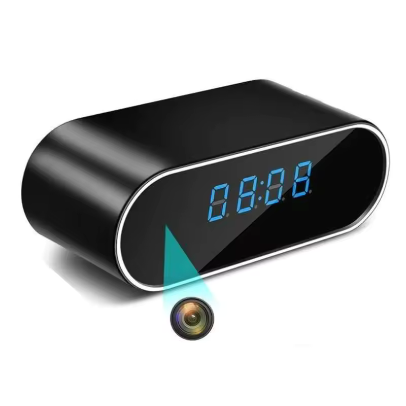 Bedside Clock Video Camera with Night Vision and Motion Detection WIFI Control