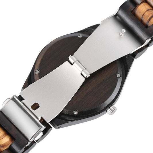 Bamboo Wooden Watch - Natural Wood Bracelet, Quartz