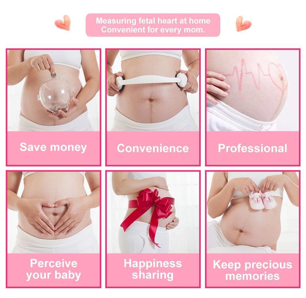 Portable Pocket Fetal Doppler Heart Monitor