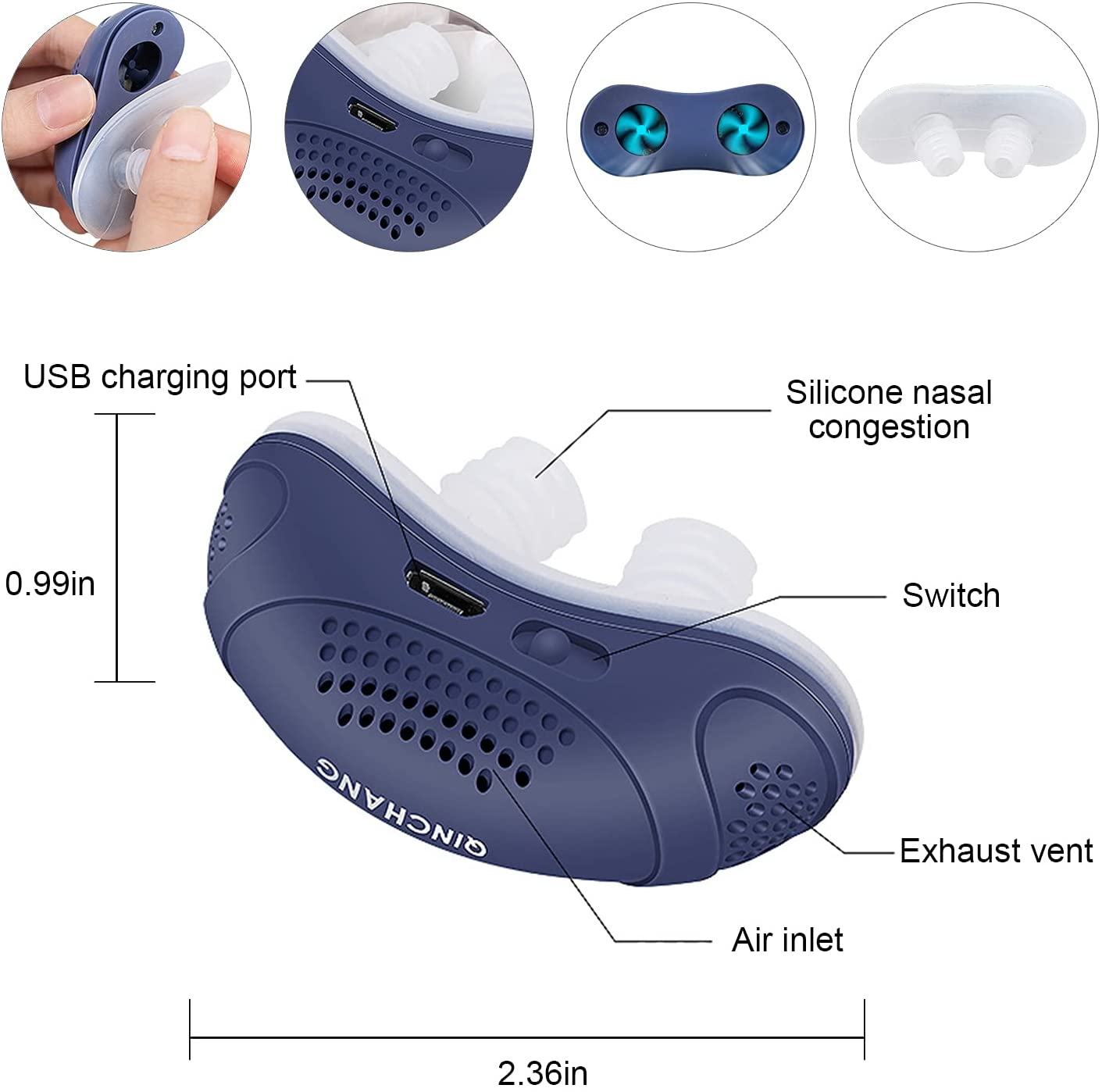 Micro CPAP Anti Snoring Electronic Device