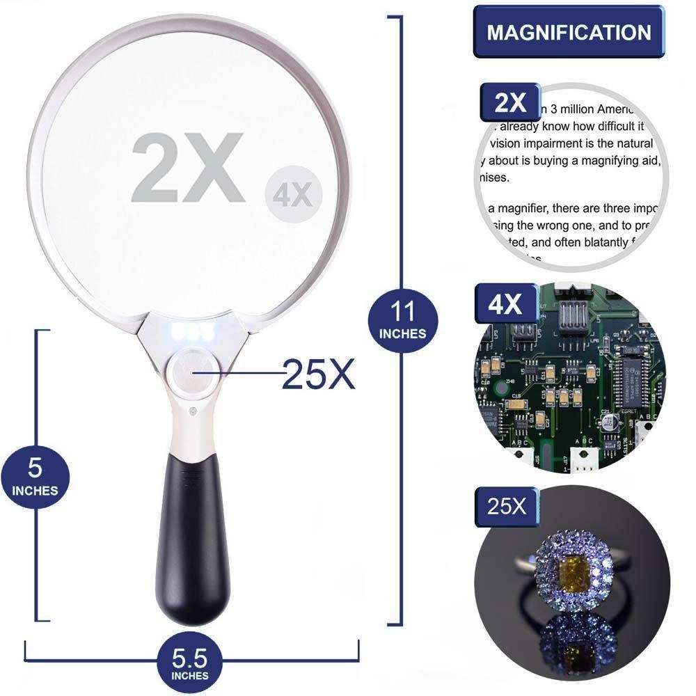 LED reading magnifier