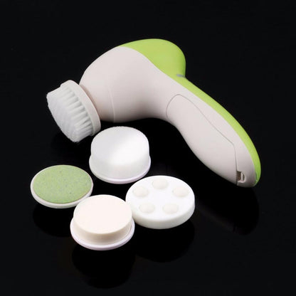 1 Set 5 in 1 Electric Wash Face Machine Facial Pore Cleaner Body Cleaning Massage Mini Skin Beauty Massager Face Washing Brush