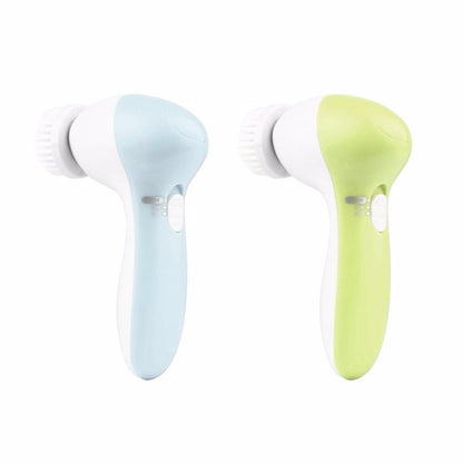 1 Set 5 in 1 Electric Wash Face Machine Facial Pore Cleaner Body Cleaning Massage Mini Skin Beauty Massager Face Washing Brush