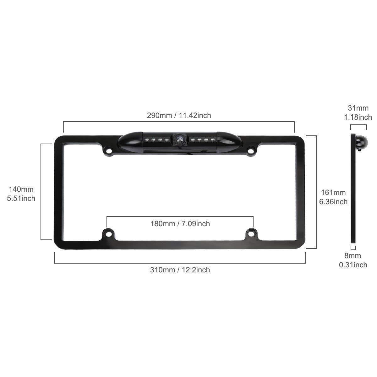 170° Camera License Plate Frame