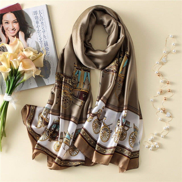 Exotic Designer Multi-Pattern Luxury Women Silk Scarf