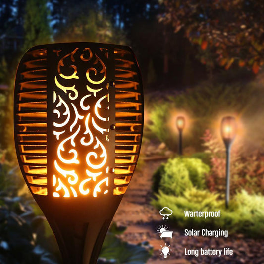 Outdoor LED Solar Flickering Flame Torch Light