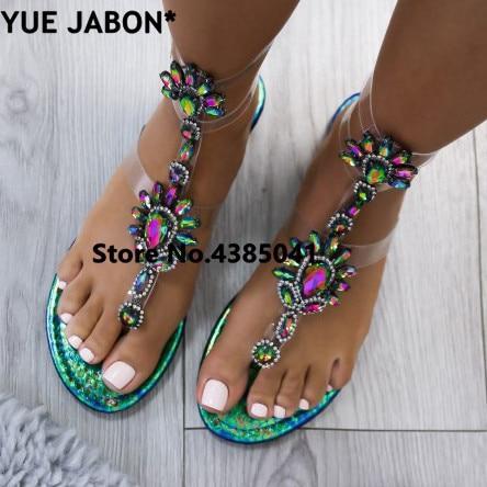 Woman Sandals Women Shoes Rhinestones Gladiator Flat Sandals