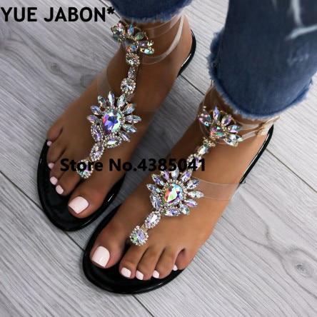 Woman Sandals Women Shoes Rhinestones Gladiator Flat Sandals