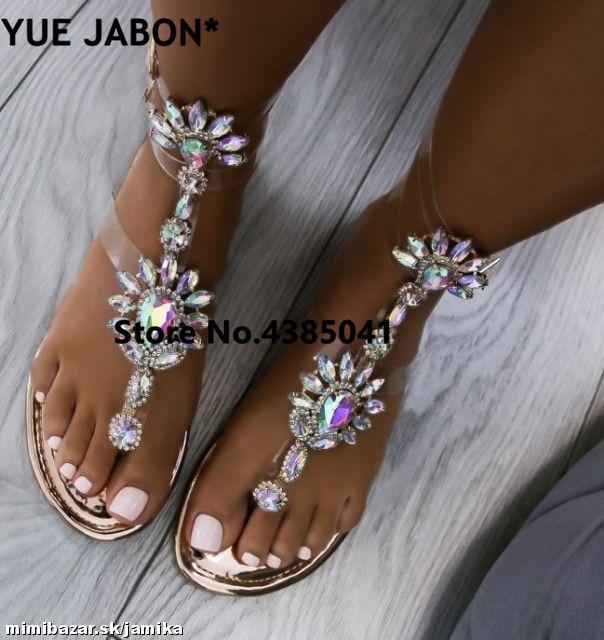 Woman Sandals Women Shoes Rhinestones Gladiator Flat Sandals