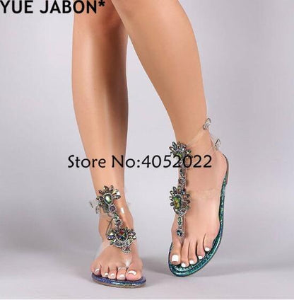 Woman Sandals Women Shoes Rhinestones Gladiator Flat Sandals