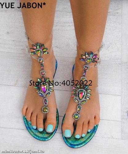 Woman Sandals Women Shoes Rhinestones Gladiator Flat Sandals