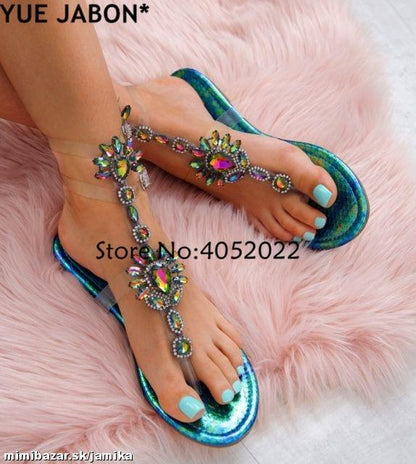 Woman Sandals Women Shoes Rhinestones Gladiator Flat Sandals