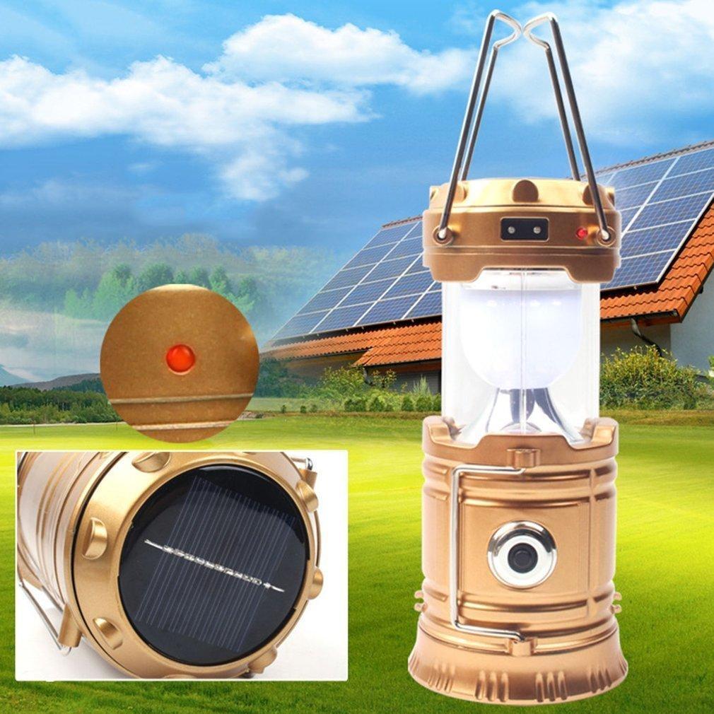 LED Portable Camping Lantern Solar Powered Flashlight