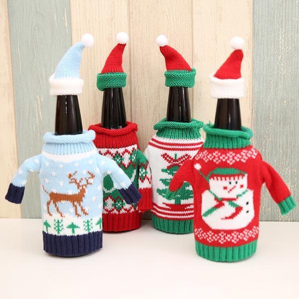 Knitted Christmas Bottle Set