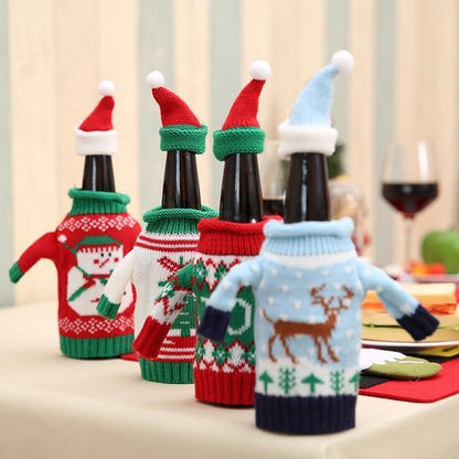 Knitted Christmas Bottle Set