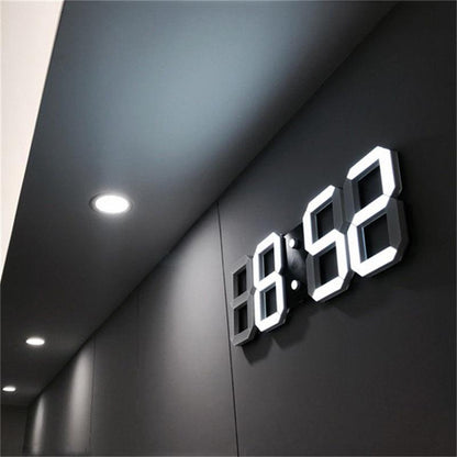 3D LED Wall Clock Modern Design Digital Table Clock Alarm Nightlight Watch For Home Living Room Decoration