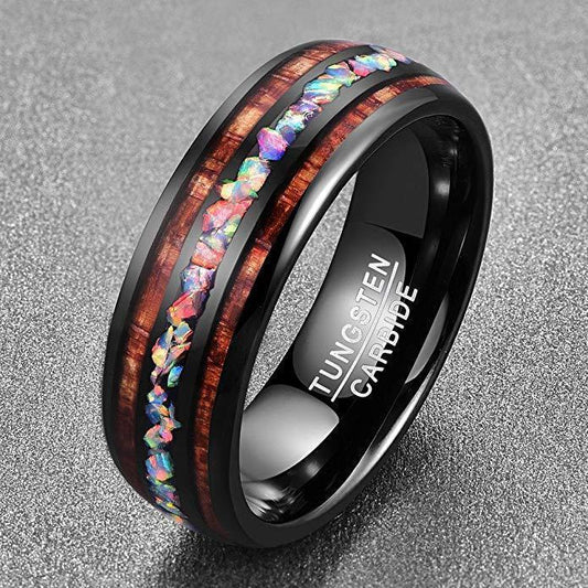 Hawaiian Wood Tungsten Ring