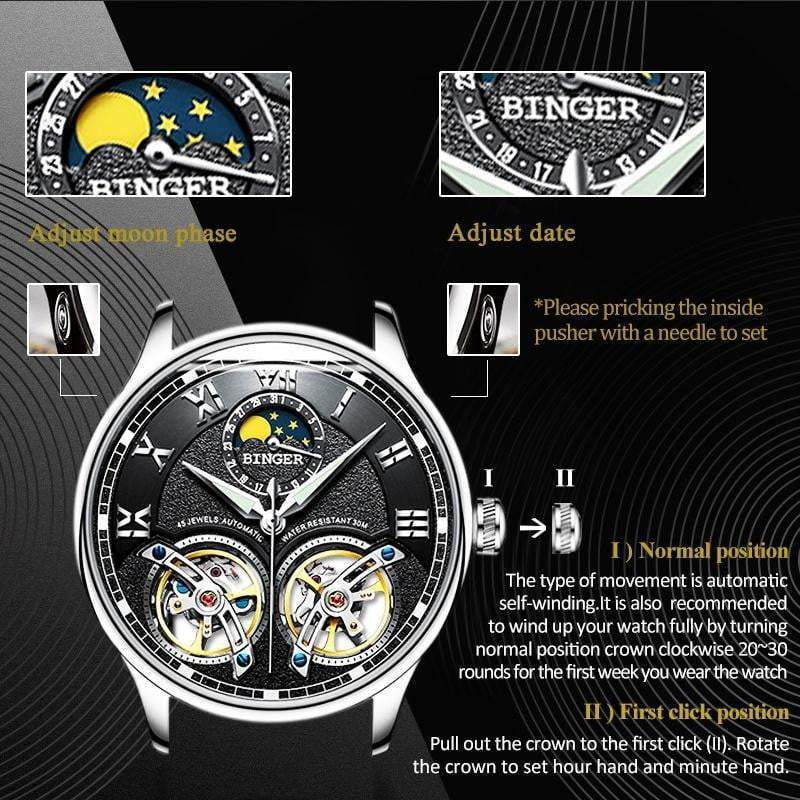 Double Tourbillon Switzerland Men's Automatic Watch