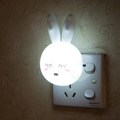 Cartoon Rabbit LED Night Light AC110 220V Switch Wall Night Lamp- Gifts For Kid/Baby/Children Bedroom Bedside Lamp