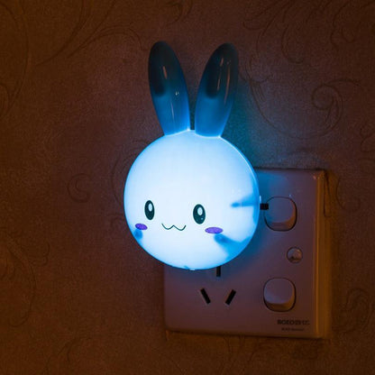 Cartoon Rabbit LED Night Light AC110 220V Switch Wall Night Lamp- Gifts For Kid/Baby/Children Bedroom Bedside Lamp