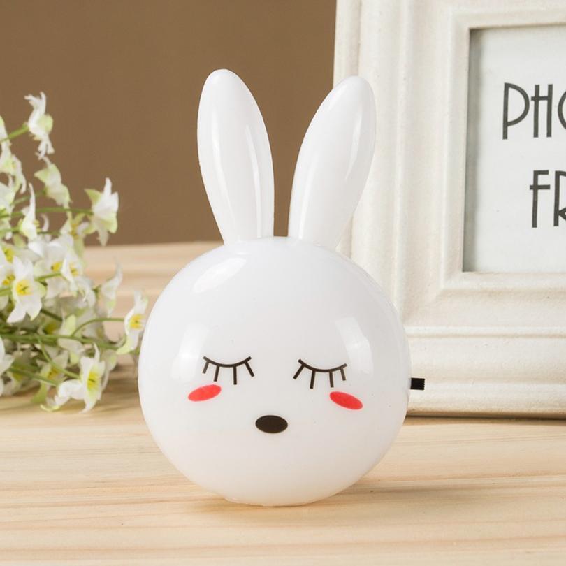 Cartoon Rabbit LED Night Light AC110 220V Switch Wall Night Lamp- Gifts For Kid/Baby/Children Bedroom Bedside Lamp