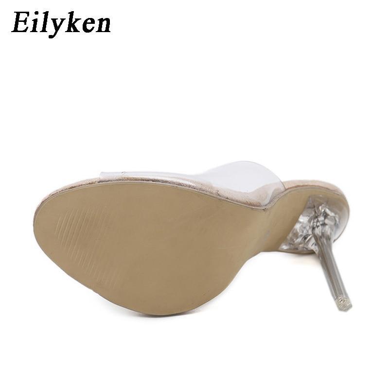 PVC Jelly Sandals Open Toe High Heels Women Transparent Perspex Slippers Shoes Heel Clear Sandals