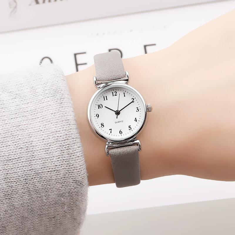 Exquisite small simple women dress watches retro leather female clock Top  brand women's fashion mini design wristwatches clock