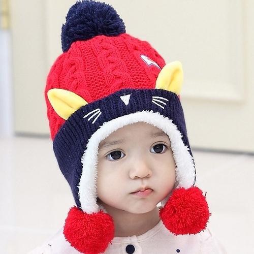 Cute Fur Knitted Baby Cap