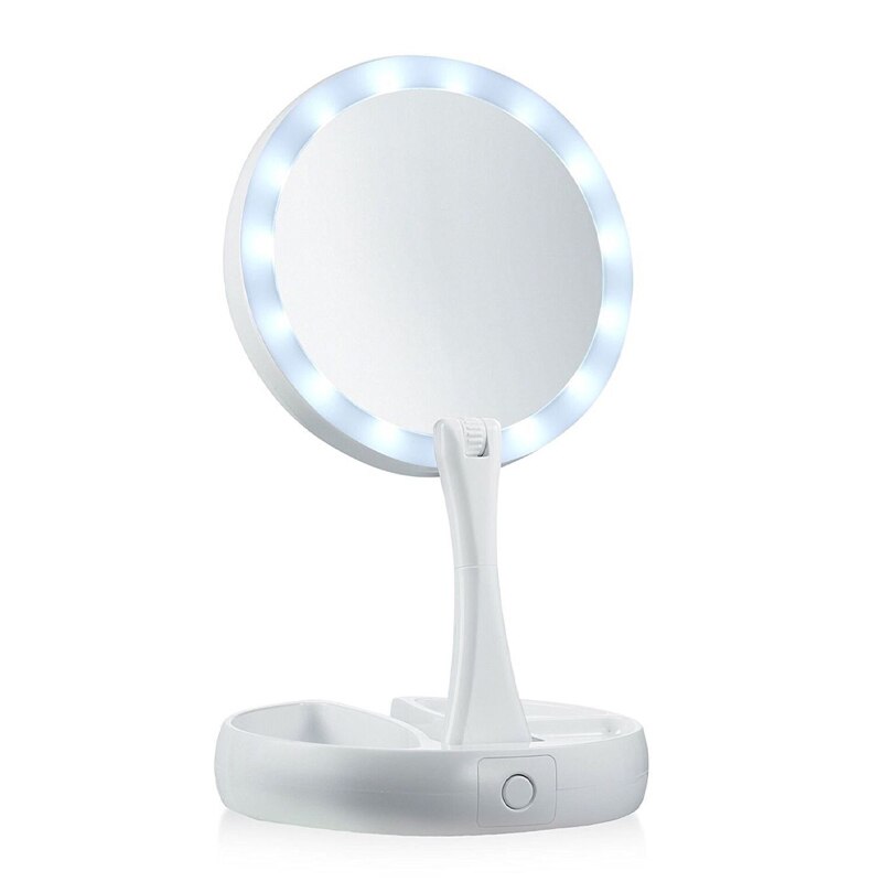 12x Led Lighted Folding Makeup Mirror