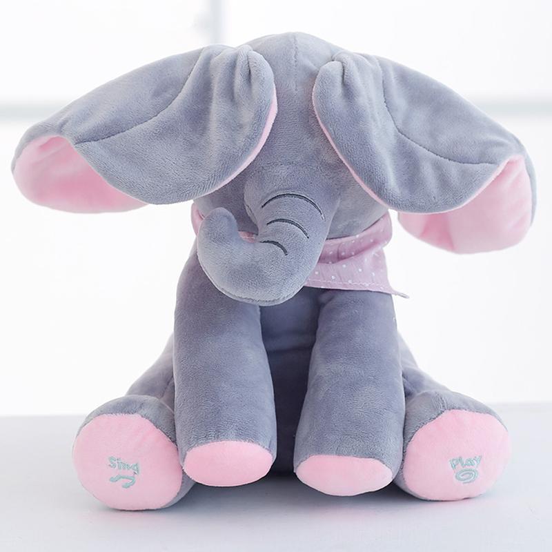 Singing Peek A Boo Elephant Flappy Ear Plush Interactive Kids Toy