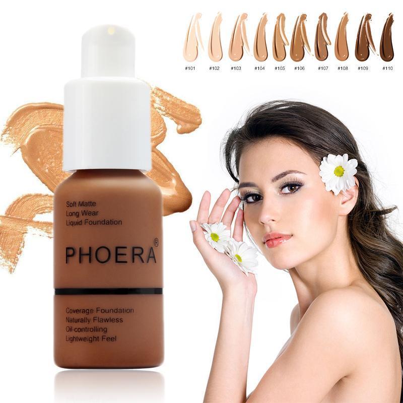 PHOERA Foundation Soft Matte Full Coverage Liquid Face Makeup Cream