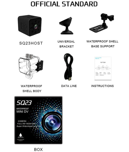 Mini WIFI Camera Recorder Camcorder SQ23 Full HD 1080P Night Vision Waterproof Shell CMOS Sensor