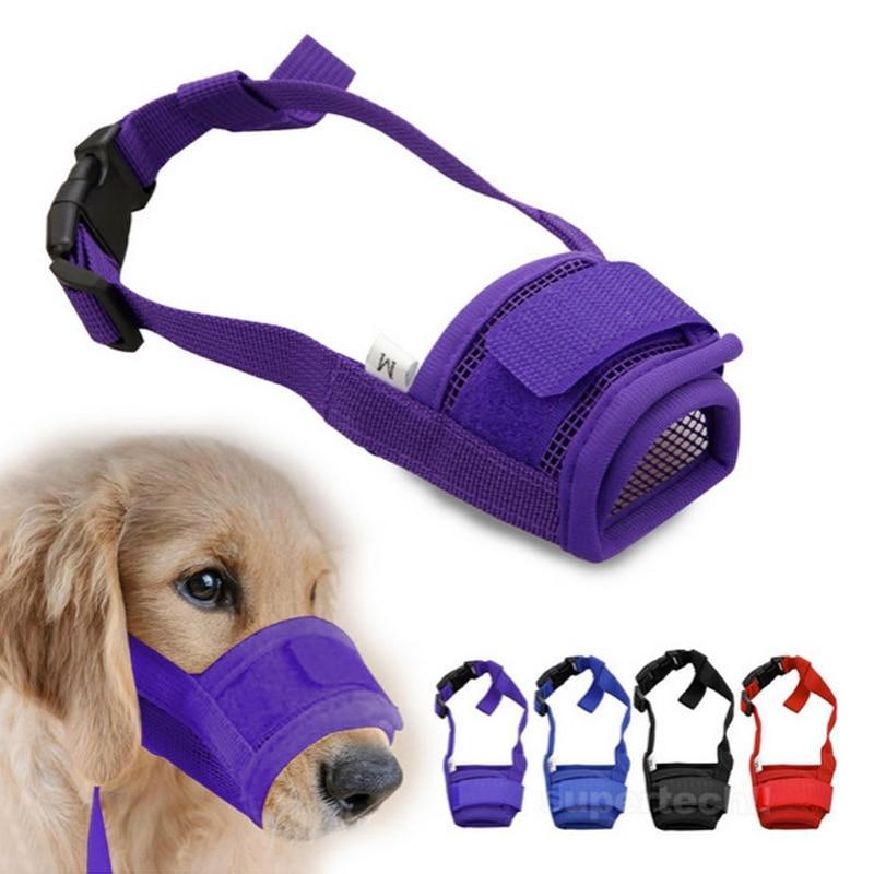 Pet Dog Adjustable Mask Bark Bite Mesh Mouth Muzzle Grooming Anti Stop Chewing