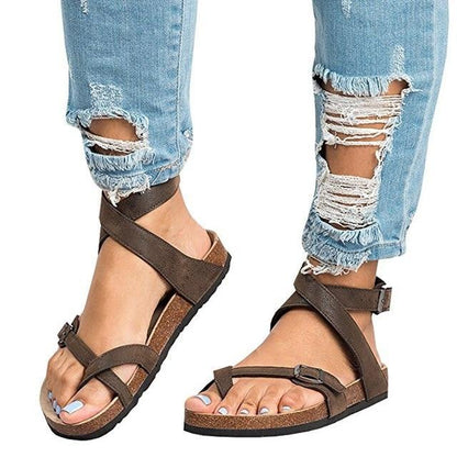 women's Flat-bottomed pedal sandals