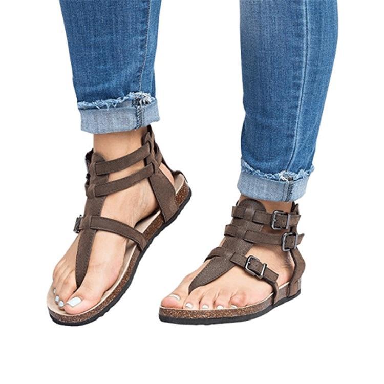 women's Flat-bottomed pedal sandals