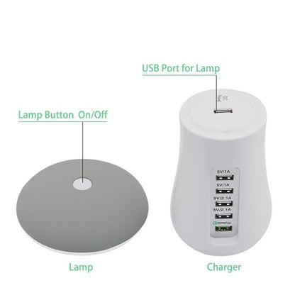 Multi-Port Fast Charging Dock & Lamp