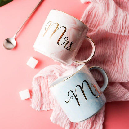 Mr & Mrs Marble Coffee Mugs