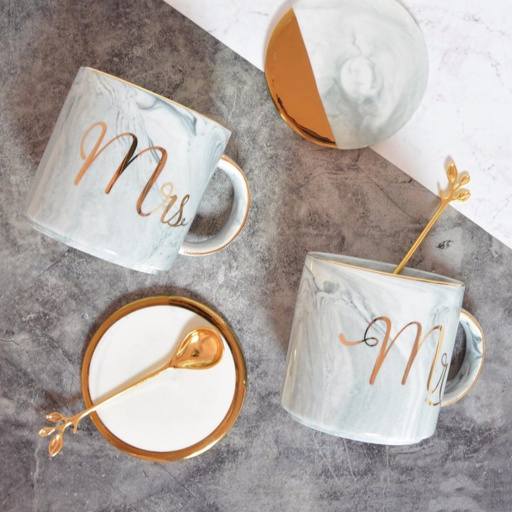 Mr & Mrs Marble Coffee Mugs