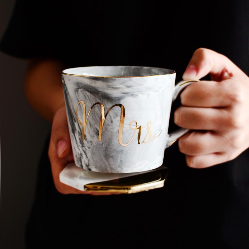 Mr & Mrs Marble Coffee Mugs