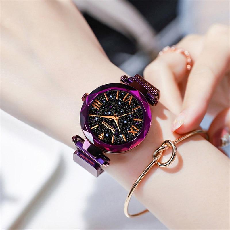 Luxury Women Watches Magnetic Starry Sky Female Clock Quartz Wristwatch Fashion Ladies Wrist Watch