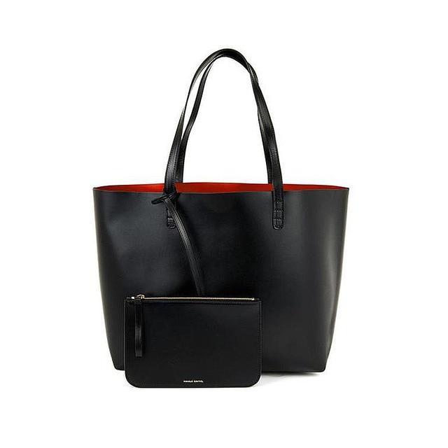 MANSURSTUDIOS women Genuine leather tote bag mansur lady real leather tote