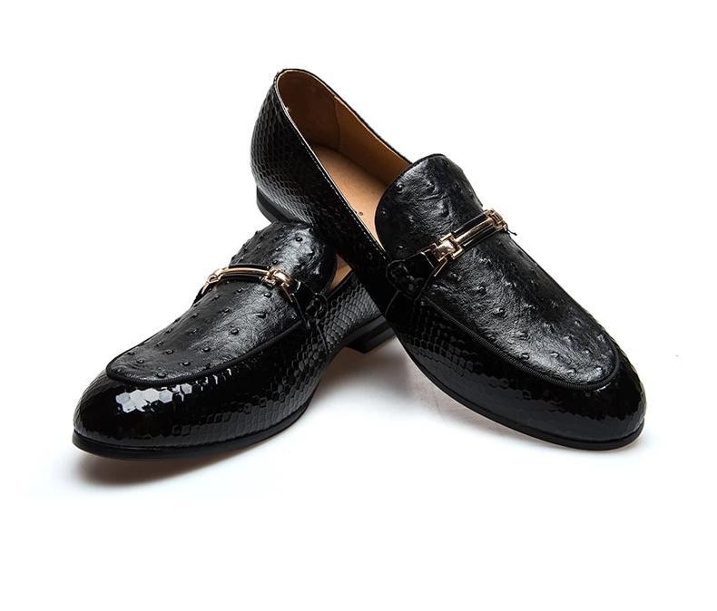 Casual Leather Black Men Shoes Luxury  Brand Loafers