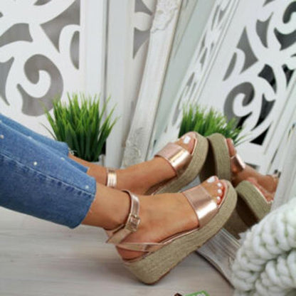 Platform Sandals Fashion Women Flat Sandal Wedges Shoes Casual Woman Peep Toe Ladies Platform Sandals