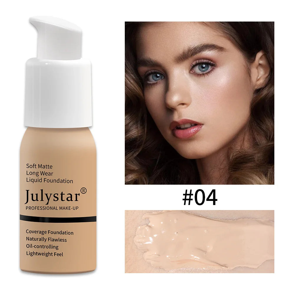 Julystar 10 Colours Matte Moisturising Finishing Foundation Waterproof Long Lasting No Makeup Removal Face Concealer Powder