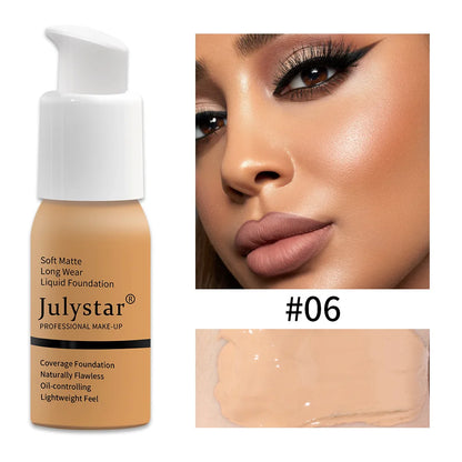 Julystar 10 Colours Matte Moisturising Finishing Foundation Waterproof Long Lasting No Makeup Removal Face Concealer Powder