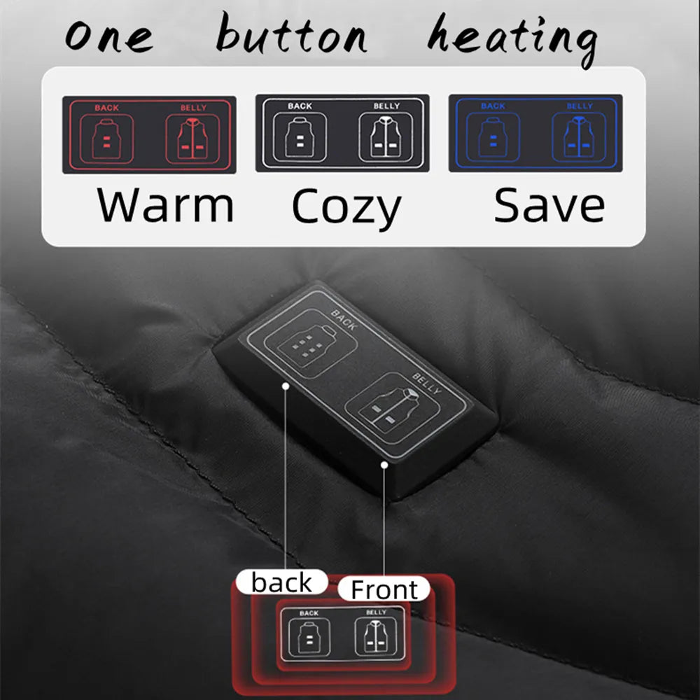 NEW 19 Areas Heated Jacket Men's Jackets USB Electric Heating Vest For Men  Winter Outdoor Warm Thermal Coat Parka Jacket HOT